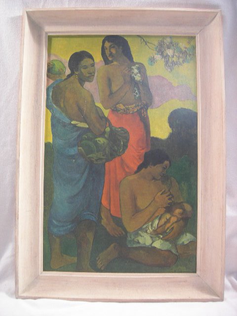 FRAMED PAUL GAUGUIN PRINT: Framed Paul Gauguin Print, Three Native Women, 26.75"T.X 18.75"W.