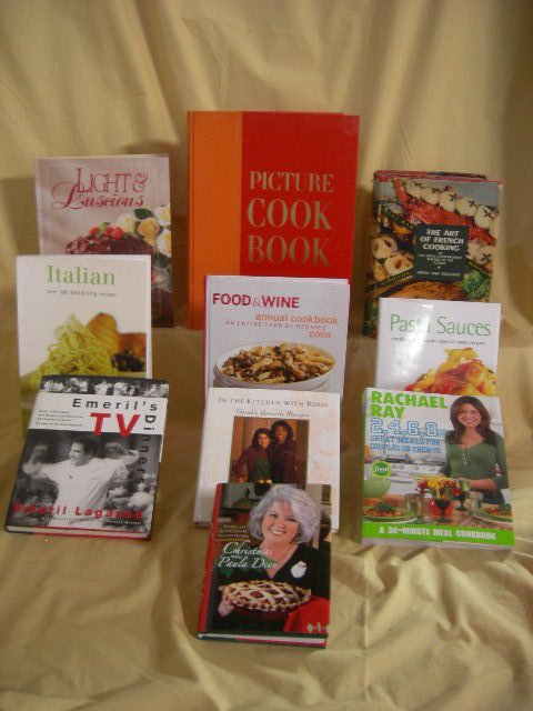 10 COOKBOOKS: 10 Cookbooks Inc. Light & Luscious, The Art Of French Cooking, Pasta Sauces, Life Picture Cookbook, Food & Wine, Italian Cooking, Rachael Ray 2,4,6,8 Great Meals For Couples Or Crowds, In The Kitchen 