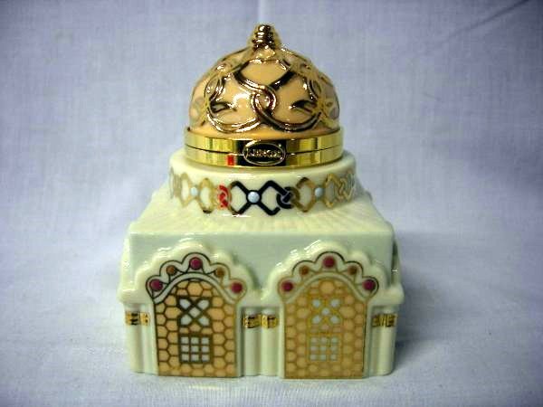 PORCELAIN: Lenox Porcelain China Treasure Empire Collection Mosque Box 1999 w/Storage Box, 3.5"T.