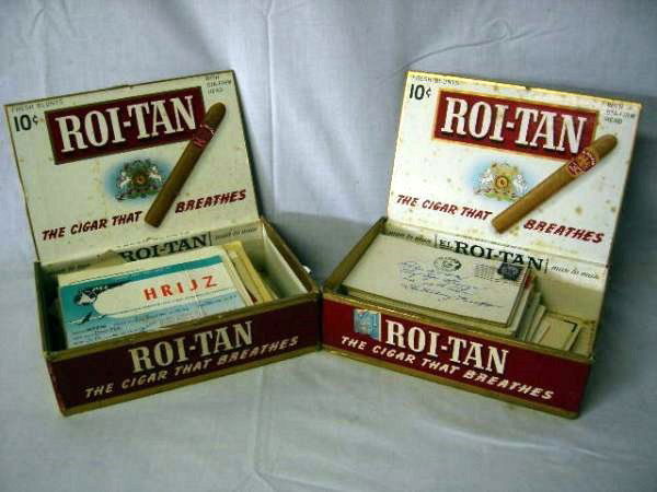 COLLECTIBLE: 2 Cigar Boxes Full Of Vintage National & International Ham Radio Cards, Over 300.