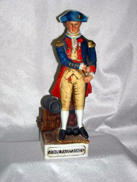 PORCELAIN JOHN PAUL JONES BOTTLE: John Paul Jones American Porcelain Bottle By McCormick Distilling Co., Limited Edition, 13.5"T.