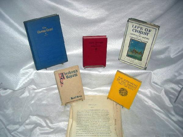 RELIGIOUS BOOK LOT: Religious Books; Bibles; and Typed Copy of The History of St. Luke's Episcopal Church, Compiled 1931-32, Marianna Florida by John H. Carter. Also Including The Glorious Gospel by Carson and Inscribed 
