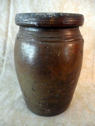 CROCK: Brown Crock 4.5" D X 8" T.