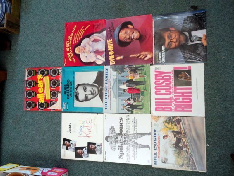 10 COMEDY & RADIO RECORD ALBUMS: Albums Include Mae West on The Chase & Sanborn Hour, The Spike Jones Show, Bill Cosby is a Very Funny Fellow Right, Two Record Offering Bill Cosby Classics and Bill Cosby and the Kids, Bill Cosby Wond
