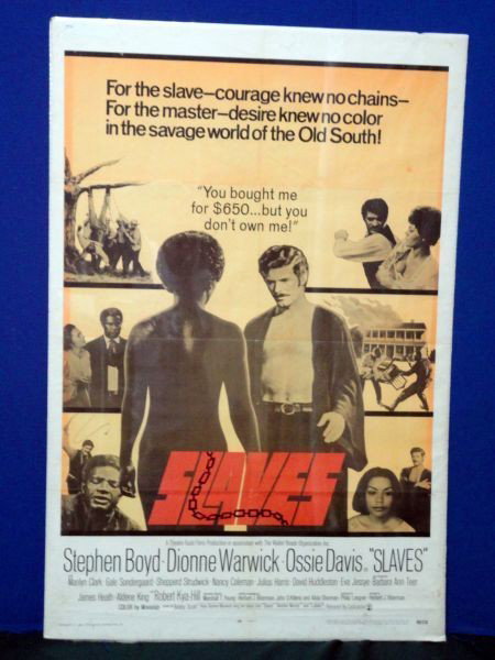 "SLAVE" MOVIE POSTER: "Slave" Starring Stephen Boyd, Dionne Warwick & Ossie Davis, A Theatre Guild Films Production in Association w/The Walter Reade Organization, Inc. Copyright 1969 by Continental Distributing Inc., Cell