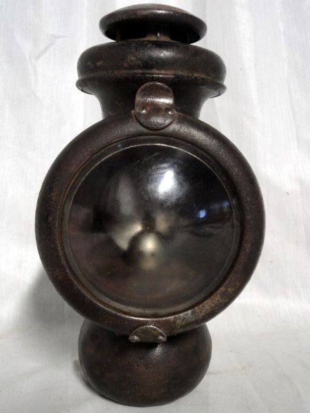 FORD LAMP: Vintage Metal Car, Carriage, Or Buggy Lamp, Engraved "FORD-6 E & U, 9.5"T.