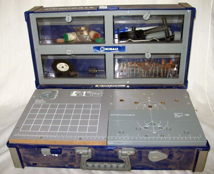 KOLBALT TOOL KIT W/ BENCH: Kolbat Dremel Like Multi Tool Set w/Case.