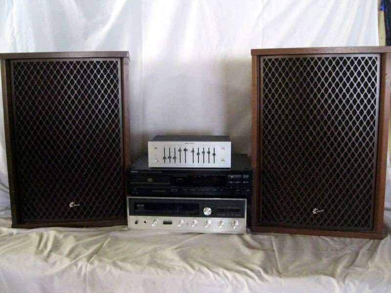 STEREO & HOME ENTERTAINMENT EQUIPMENT: Lot Inc. Realistic Stereo Frequency Equalizer 31-1988A, Denon PCM Audio Technology Compact Disc Player DCD-810, Sansui Stereo Tuner Amplifier (All Power On), & Pr. Sansui SP-3500 4 Way Speakers.