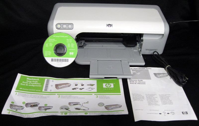 HP PRINTER: HP Deskjet D2300 Series Color Printer w/Instruction CD & Booklet, Powers On.