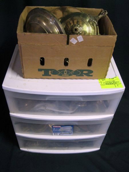 LIGHTING LOT: Inc. Lighting Fixtures, Part, Accessories, & 3 Drawer Durable Storage.
