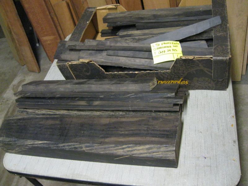 EBONY EXOTIC HARDWOOD LOT: Lot of Approximately 29 Pieces Measures .25” to 3+” Thick.