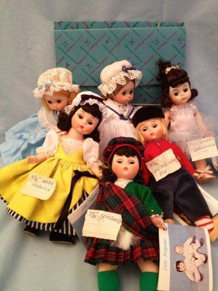 Madame Alexander 7.5" Dolls: Madame Alexander 7.5" Dolls 6 Madame Alexander 7.5" Dolls Including: United States #559 Ballerina #430 Scotland #596 The Netherlands Boy #577 France #590 and Betsey Ross #431 all with original boxes. 