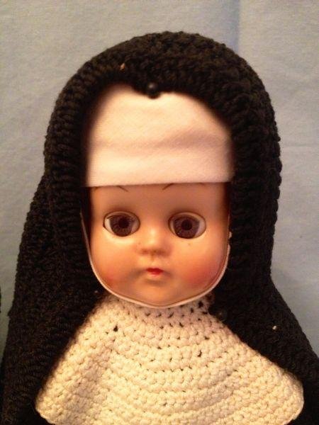 Hard Plastic Walking Nun Dolls: Hard Plastic Walking Nun Dolls 2 Hard Plastic Walking Nun Dolls The dolls both have sleep eyes.Measurements: 8" - 9"Condition: Excellent stored in display cases and from a no-smoking environment.