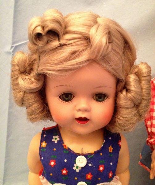Hard Plastic Saucy Walker Dolls: Hard Plastic Saucy Walker Dolls 2 Hard Plastic Saucy Walker Dolls Including: a 16" doll with replaced Shirley Temple wig together with a 23" doll with original wig.Measurements: 16" & 23"Condition: Ve
