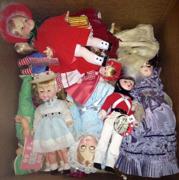 Ideal Vinyl Dolls: Ideal Vinyl Dolls Box Lot 9 Ideal Vinyl Dolls Includes: a variety of popular baby dolls. Measurements: Various Sizes.Condition: Very Good to Good stored in display cases and from a no-smoking environm