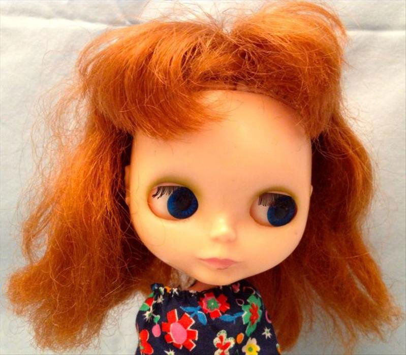 Kenner Blythe Red Hair Doll: Kenner Blythe Red Hair Doll Circa 1972 Made in Hong Kong and string on back makes eyes change to 4 different colors.Measurements: 11.5". Condition: Very Good stored in display cases and from a no-smok