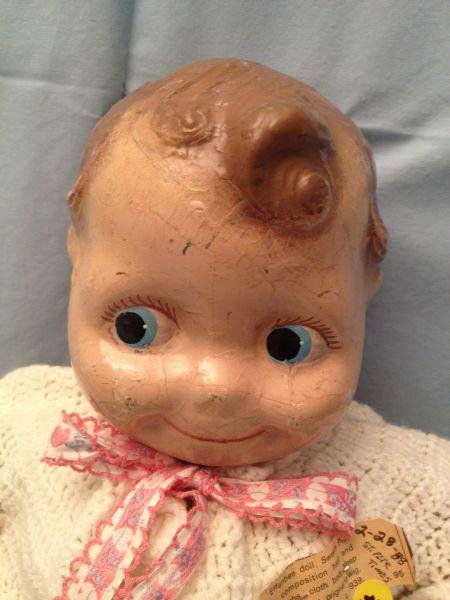 Effanbee "Sweetie Pie": Effanbee "Sweetie Pie" Effanbee "Sweetie Pie" Composition Baby Doll 1935 Includes: side glancing painted eyes all cloth body hands and feet. Minor facial crazing.Measurements: 18"Condition: Very Good