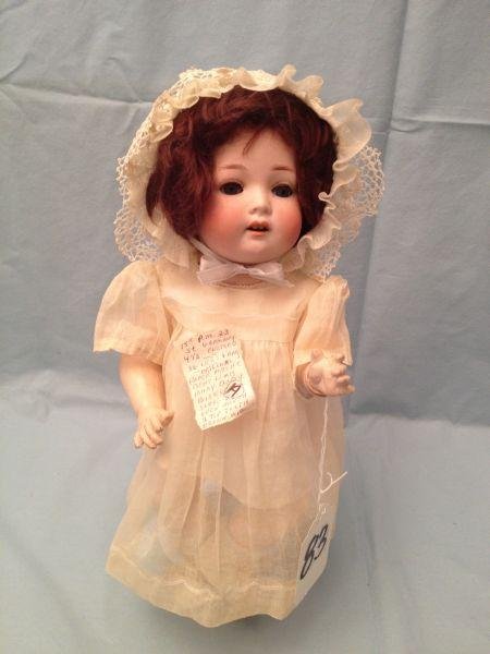 German Otto Reinecke Bisque Head Doll: German Otto Reinecke Bisque Head Doll German Otto Reinecke Bisque Head Doll Includes: incised P.M. 23 ST Germany 4 sleep eyes open mouth teeth bent limb composition body marked "36".Measurements: 15" 