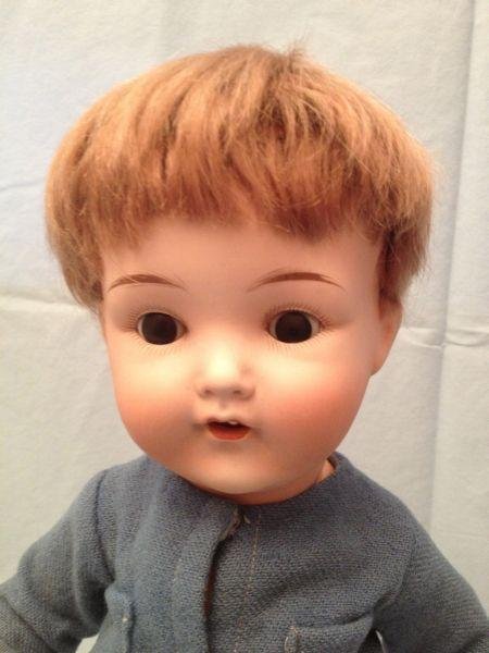 Horsman-Nippon No. 2 Bisque Head Doll: A bisque head doll with what appear to be original sleep eyes original mohair wig and toddler body. Measurements: 17". Condition: Very Good with no hairlines or eye flakes detected. Items stored in di