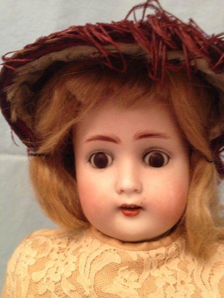 German Bisque Head Doll ABD 1362: German Bisque Head Doll ABD 1362 17" German Bisque Head Doll ABD 1362 A bisque head doll by Alt Beck & Gottschalck and incised "A.B.G. 1362 Made in Germany" with sleep eyes wig missing mink eye lashes