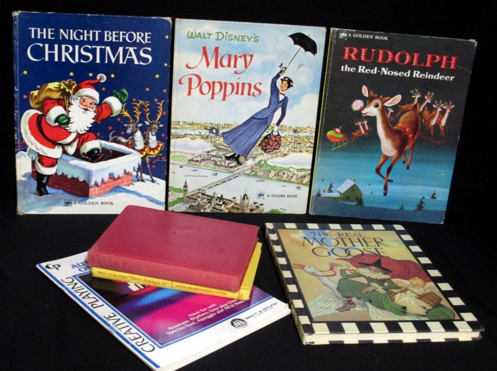Children's Books: Children's Books including Irene Smith's Santa Claus Book (1949), What to Do When There is Nothing to Do, Golden Books (Mary Poppins, Rudolph, Night Before Christmas) & Mother Goose.