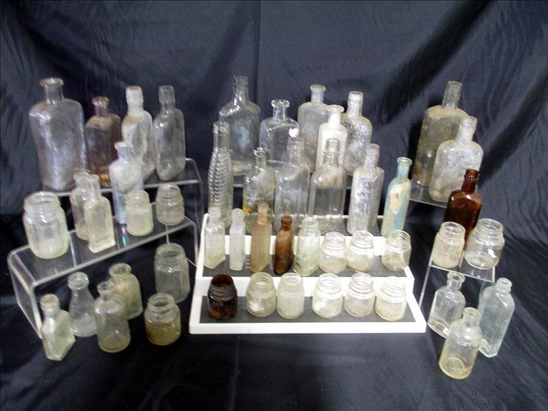 Medicine, Whiskey Bottles & More: Medicine, Whiskey Bottles & More, Inc. Embossed Bluthenthal & Bickart "B&B Fine Old Whiskey", Another Hinds Honey & Almond Crème Bloomfield NJ USA, Gruthen or White Must Be Shoe Polish. Some Bottles 