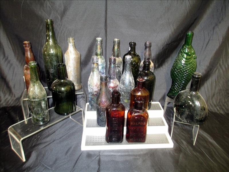 Lot of 19 Wine, Beer & Medicine Bottles: Lot of 19 Wine, Beer & Medicine Bottles, Inc. Embossed Azomulsion and Embossed The Maltine Mfg. Company Chemist NY. Some Bottles As Early As 1900.