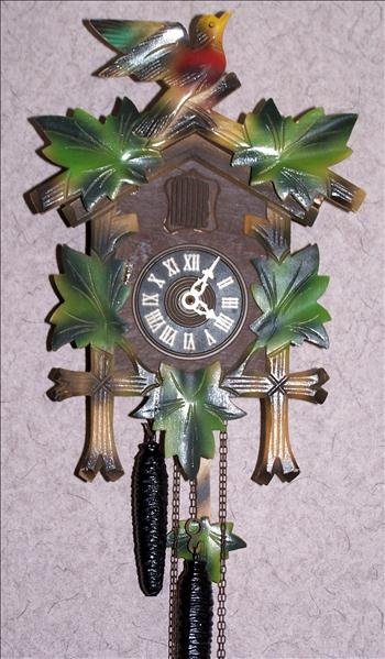 German Cuckoo Clock: German Cuckoo Clock, 8"W x 12"T.