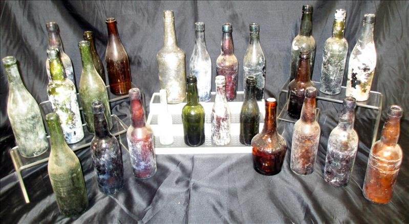 25 Beer, Wine, Whiskey & Pepper Sauce Bottles: 25 Beer, Wine, Whiskey & Pepper Sauce Bottles, Some As Early As 1900.