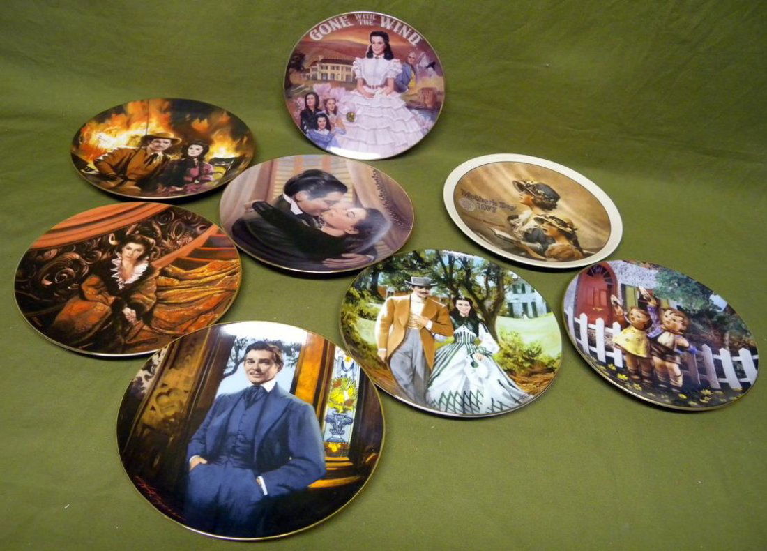 Commemorative Plates Plus: Commemorative Plates, Inc. Gone With The Wind, Golden Anniversary Series Second Issue The Burning of Atlanta, 5th Issue Home to Tara and 9th Issue Frankly My Dear; Also Critics Choice Series 1st Issue