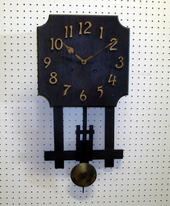 Oak Mission-Style Wall Clock: Wall Clock, 13"W x 25"T.