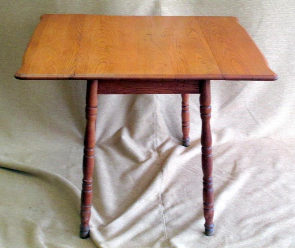 Drop Leaf Table: Table w/Turned Legs, 38" x 33" x 30.25"T.