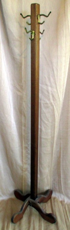 Child's Coat Rack: Wooden, 50" tall.