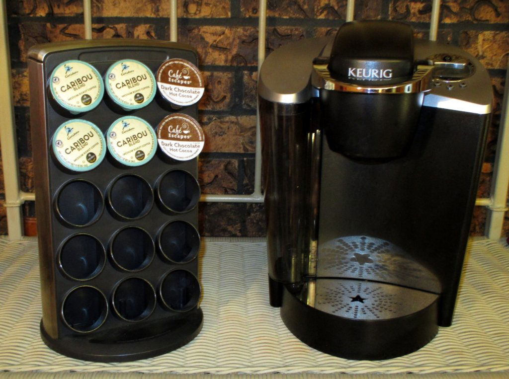 Keurig Coffee Maker: Model B60 together with coffee pod rack.