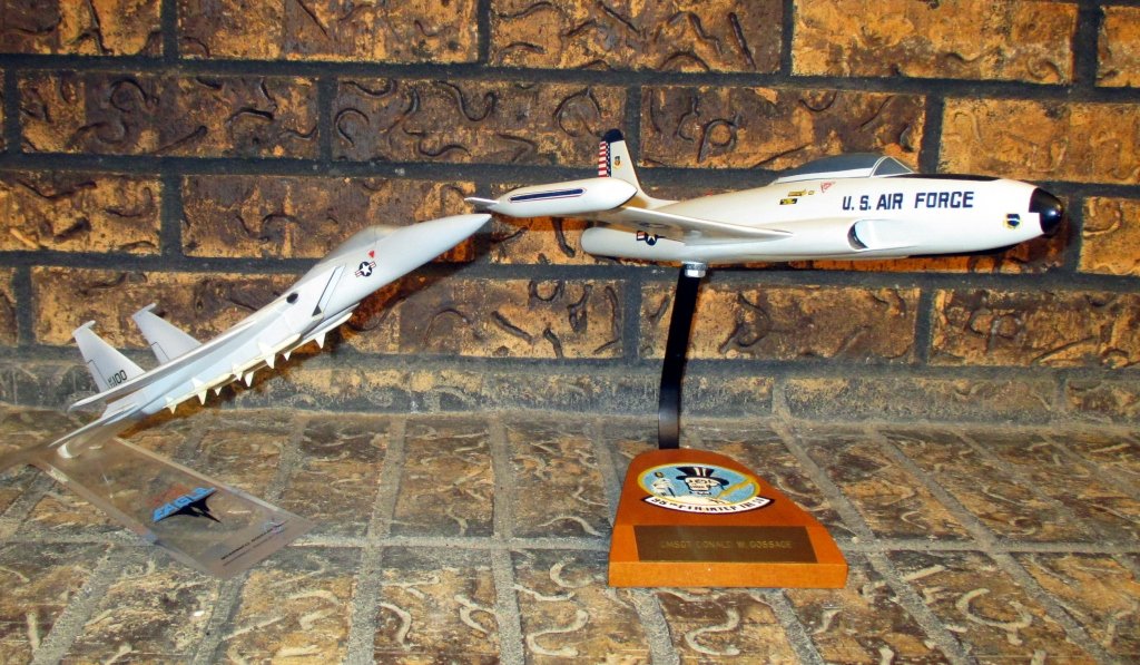 2 Model Air Force Planes: 7.25" McDonnell Douglas and 8.5" 95th FTA INTCPTNG 50.