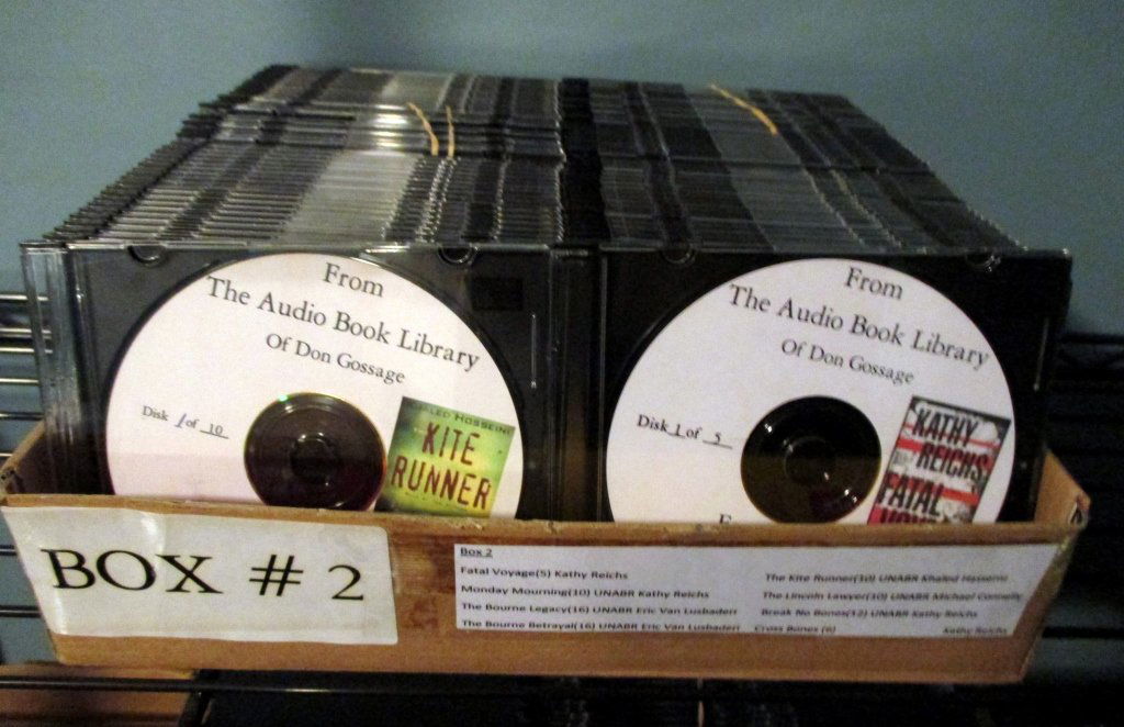 Audio Books on CDs: 85 CDs, 8 books, authors Kathy Reichs, Michael Connelly, Eric Van Lusbaderi and more. See attached photos for detailed listing.