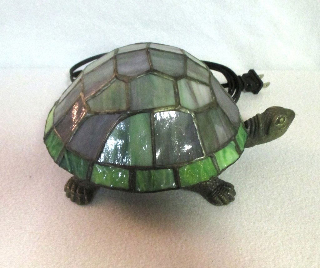 Stained Glass Turtle Night Light: 8.5" long.