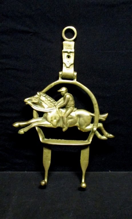 Brass Jockey Wall Hanger: 11.5" tall.