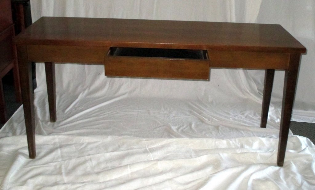 Vintage Solid Wood Credenza Table w/Glass Top: 60" wide x 20" deep x 29" tall.