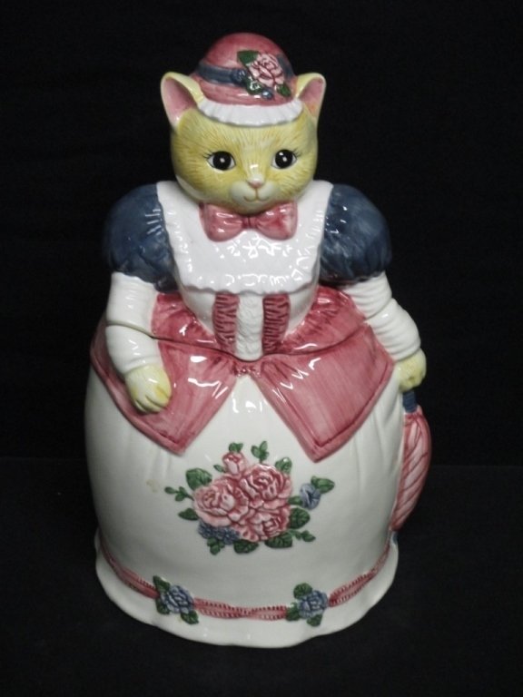 Cat Cookie Jar: 11.25" tall.