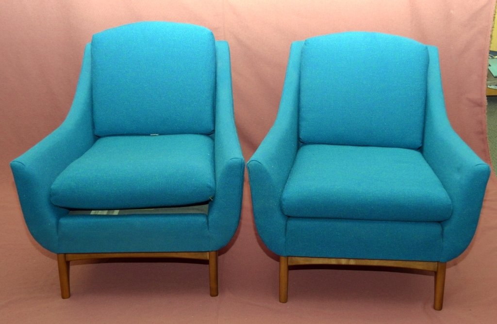 Two Rowe Arm Chairs: Center back height 30".