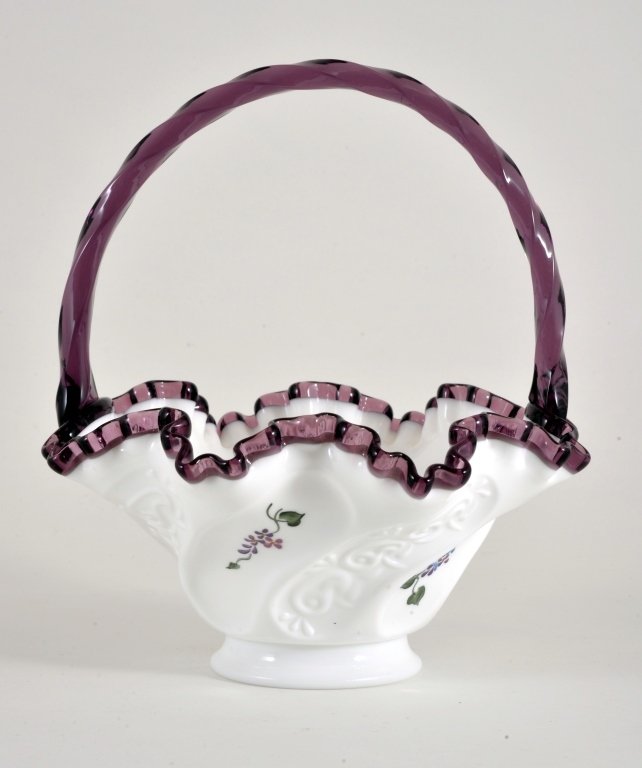 Fenton Handpainted Signed Basket (1 of 4)