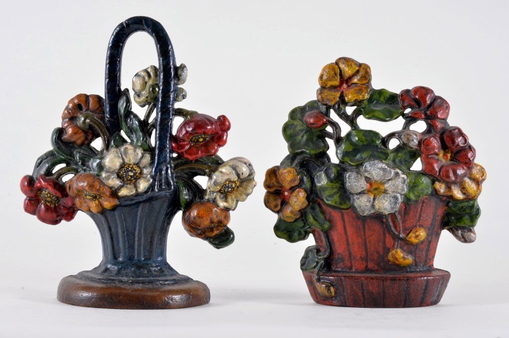 Two Floral Cast Iron Door Stops (1 of 2)