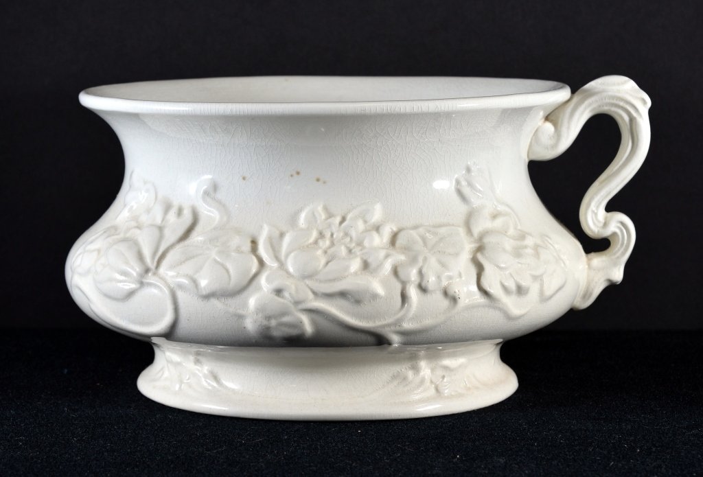 Vintage White Decorative Ceramic Chamber Pot (1 of 3)