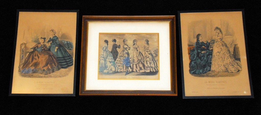 Trio Framed La Mode Illustree & Godey's Fashions (1 of 4)