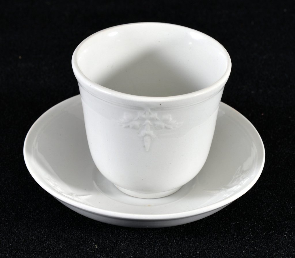 English Ironstone Cup And Saucer: Saucer 5.75" D, English registry mark.