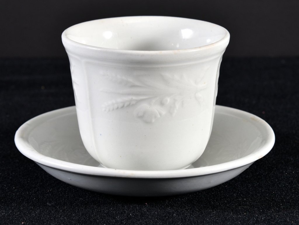 English Ironstone Cup And Saucer: Saucer 6.25" D, English registry mark.