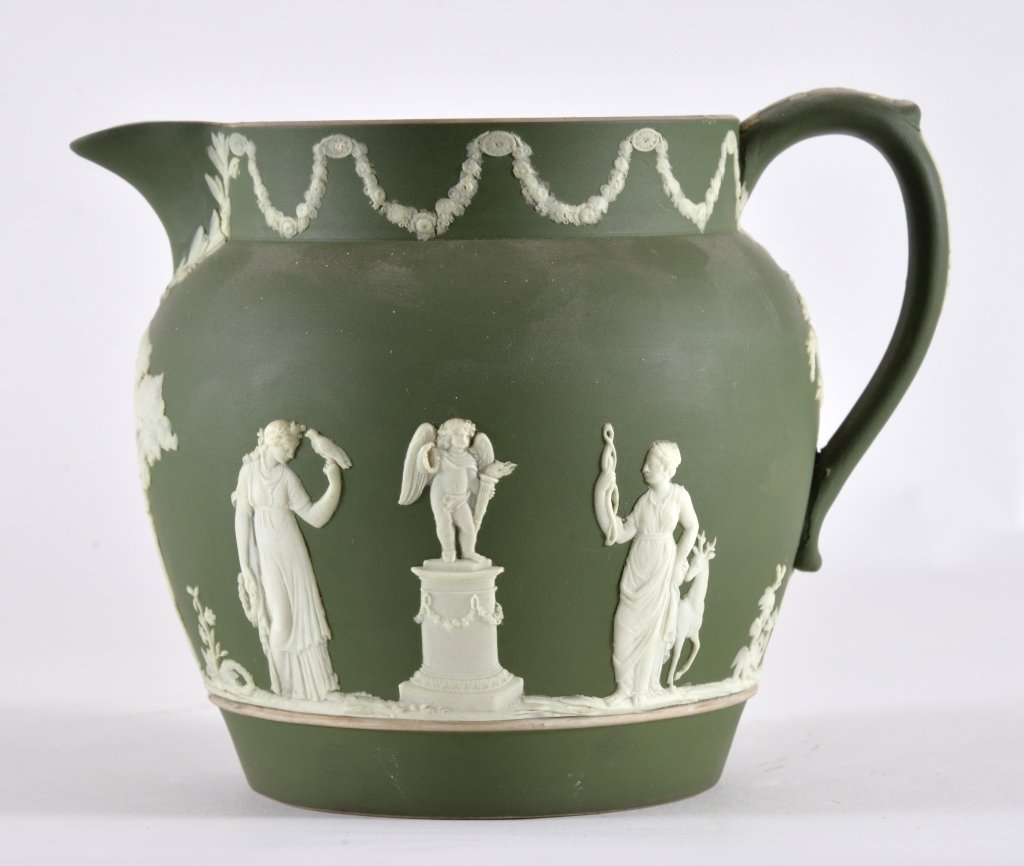 Green & White Wedgwood Bulbous Pitcher (1 of 3)