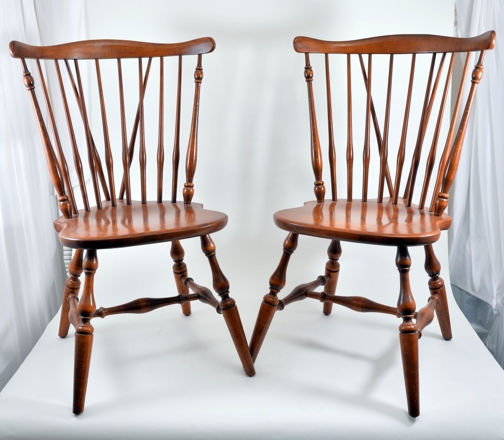 Pair Windsor Ethan Allen Side Chairs (1 of 1)
