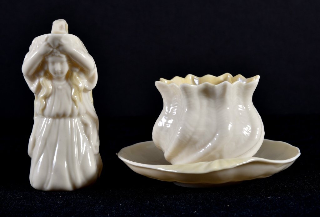 3 Belleek Pieces Including Figural Creamer (1 of 5)